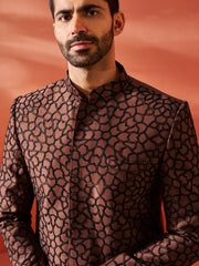 Men's Rust Silk Blend Jodhpuri