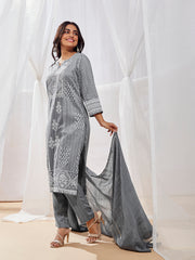 Women's Gray Kurta Set