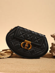 Women's The Quilted Curve Sling Bag - Midnight Black