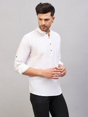 Men's Cream Cotton Blend Kurta