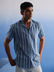 Men's Indigo Blue Cotton Shirt