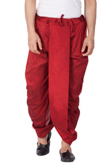 Men's Maroon Silk Blend Dhoti