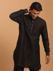 Men's Black Viscose Kurta