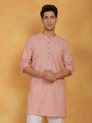 Men's Pink Cotton Kurta