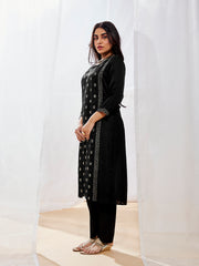 Women's Black Kurta Set