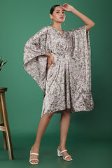 Amaya Printed Kaftan With Pleats