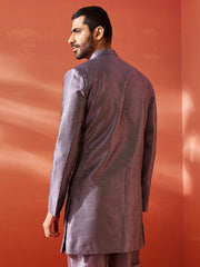 Men's Purple Silk Blend Sherwani Only Top