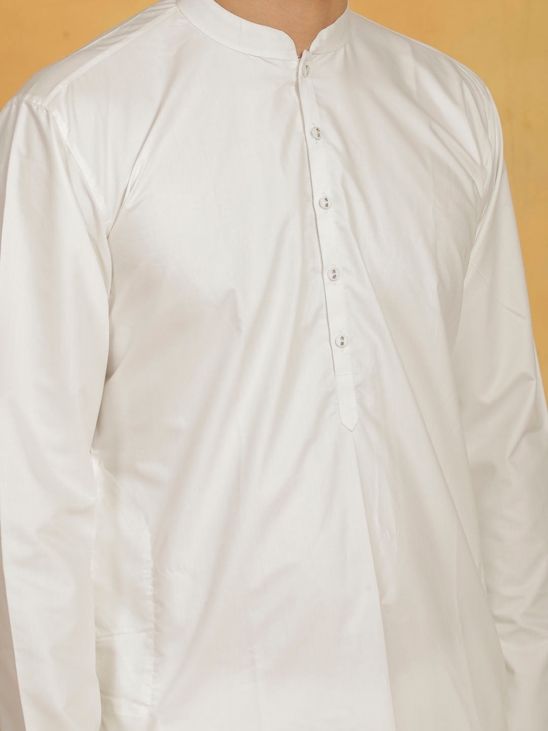 Men's Off White Cotton Silk Kurta