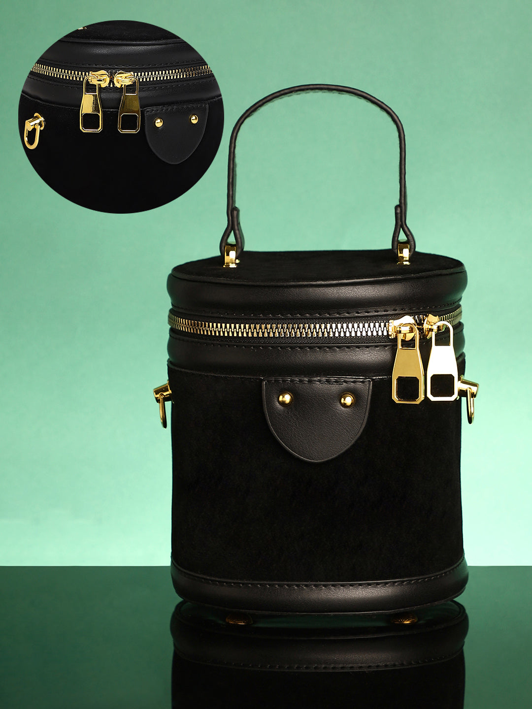 Women's The Velvet Bucket Bag - Midnight Black