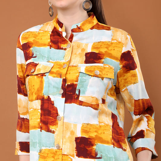 Alora Printed Shirt Tunic