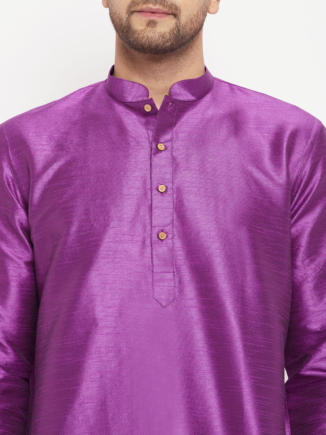 Men's Purple Silk Blend Kurta