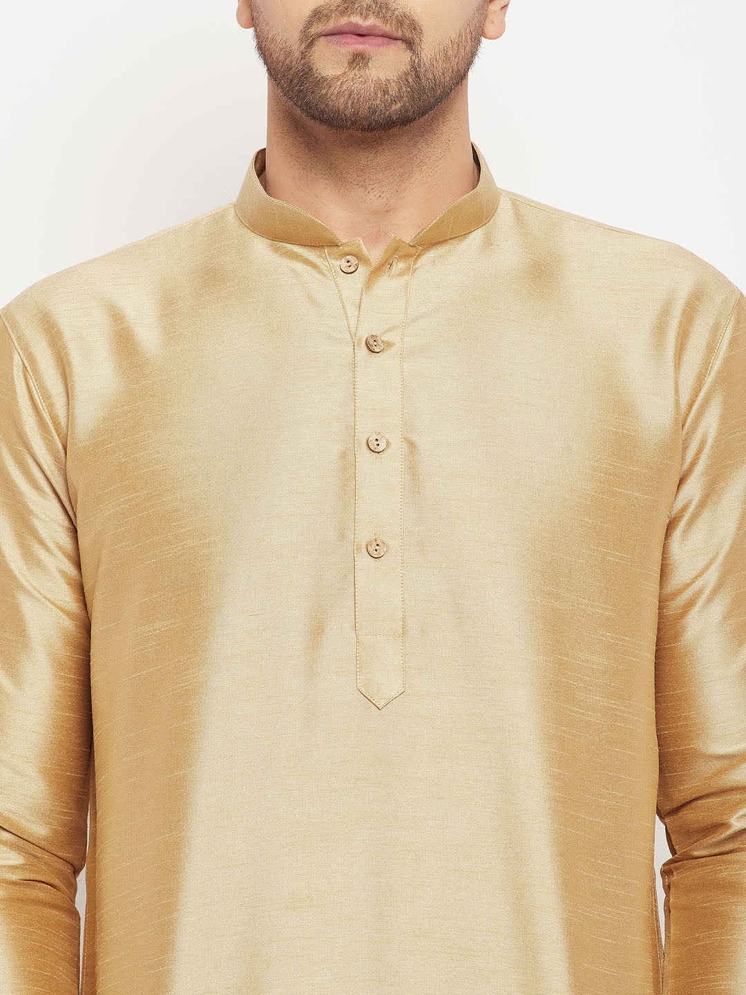 Men's Gold Silk Blend Kurta