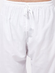 Men's White Cotton Patiala Salwar