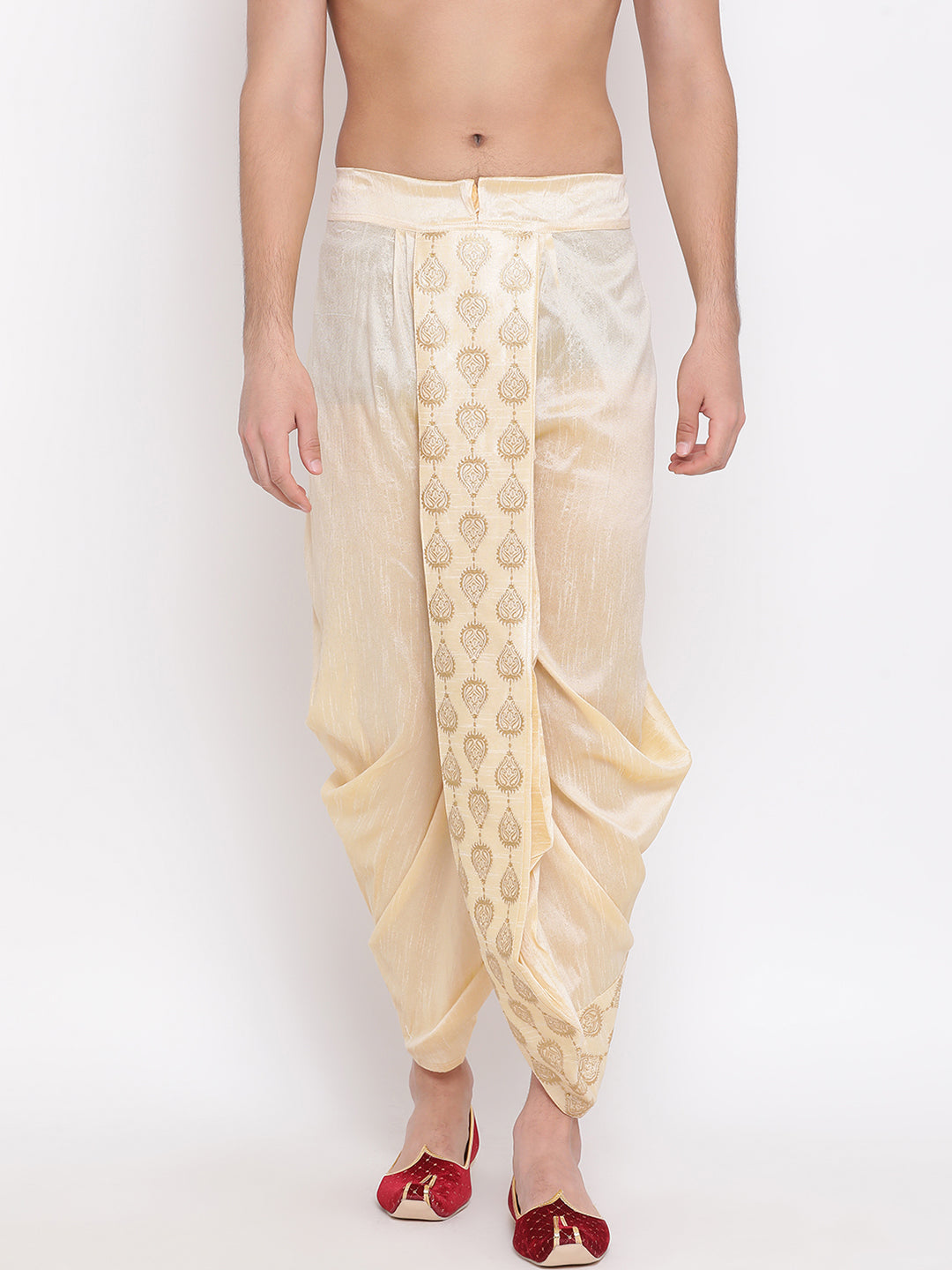 Men's Gold Silk Blend Dhoti