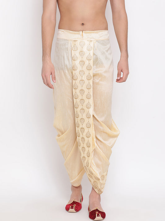 Men's Gold Silk Blend Dhoti