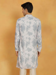 Men's Gray Cotton Blend Kurta