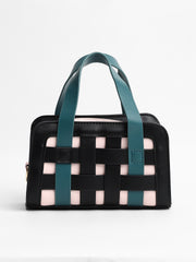 Women's The Weave Camera Mini Sling Bag - Teal Green & Onyx Black