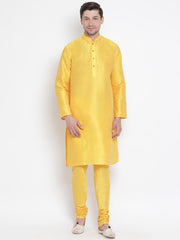 Men's Yellow Silk Blend Pyjama