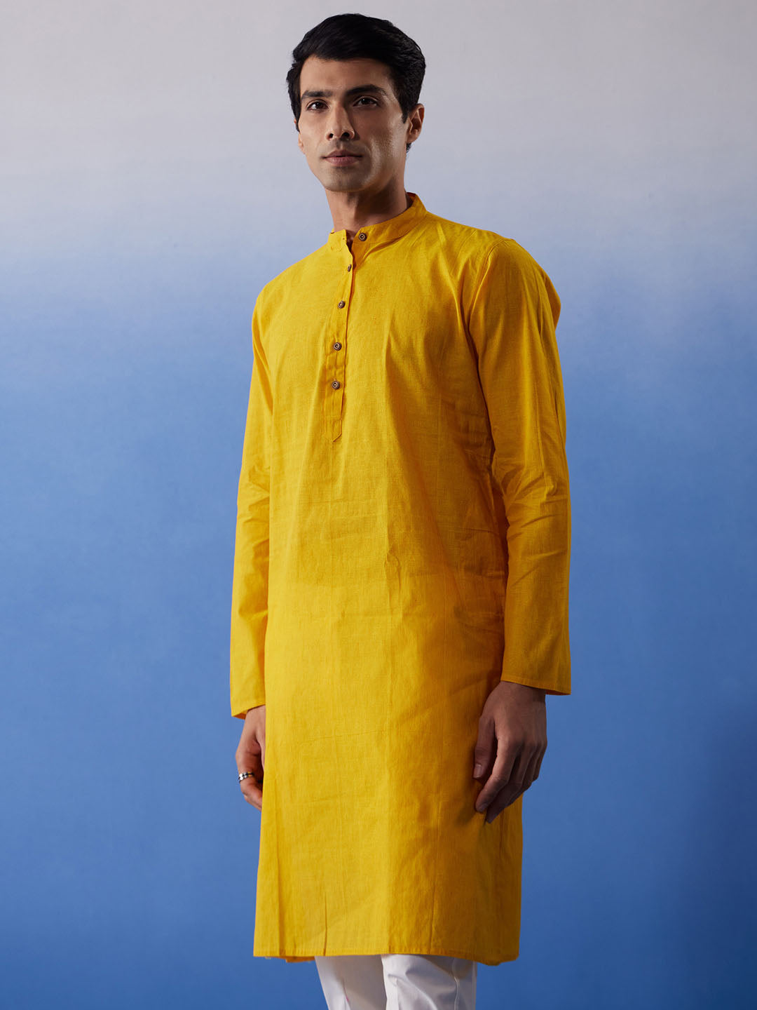 Men's Mustard Pure Cotton Kurta