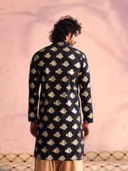 Men's Black Viscose Kurta