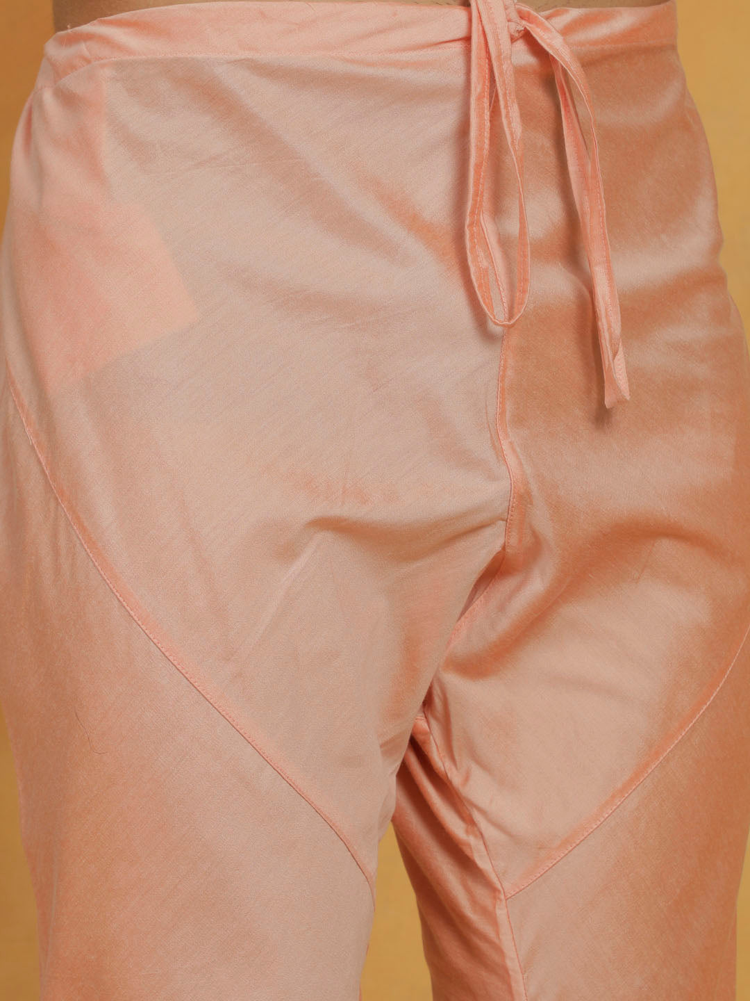 Men's Peach Viscose Kurta Pyjama Set