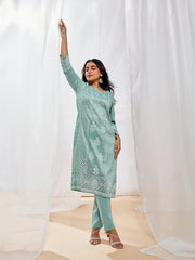 Women's Mint Green Kurta Set