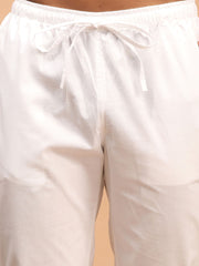 Men's White Cotton Pant Style Pyjama