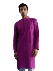 Men's Purple Pure Cotton Kurta