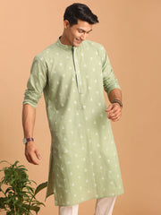 Men's Green Cotton Kurta