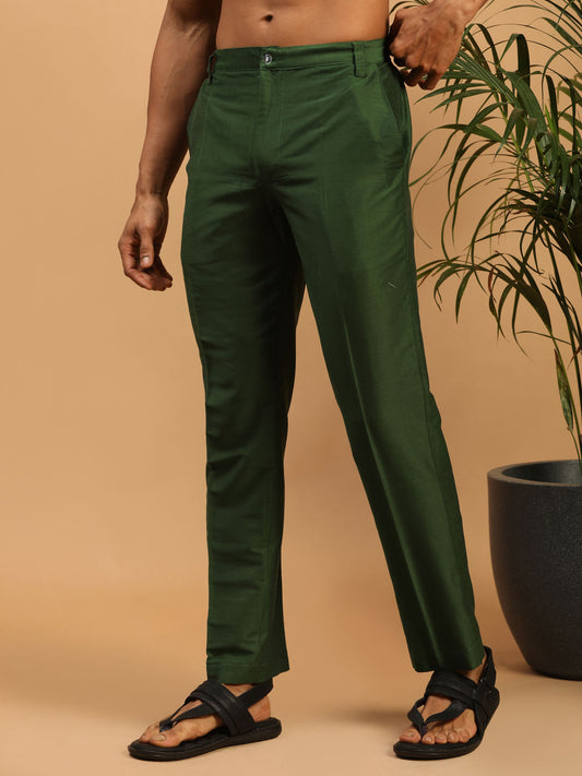 Men's Green Viscose Pant Style Pyjama