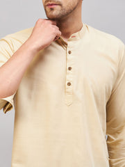 Men's Cream Cotton Blend Kurta