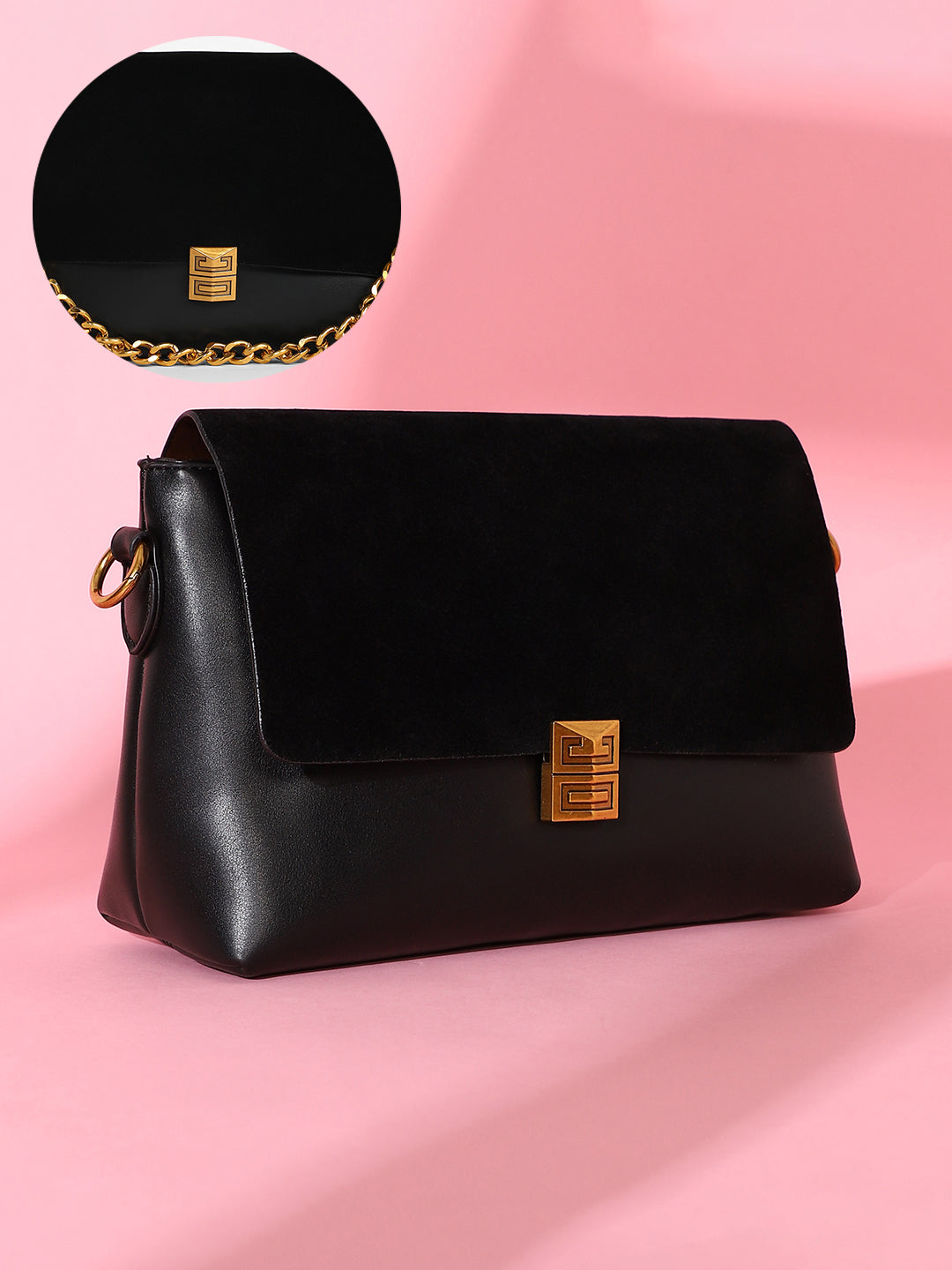 Women's The Velvet Block Shoulder Bag - Midnight Black