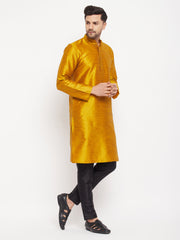 Men's Gold Silk Blend Kurta