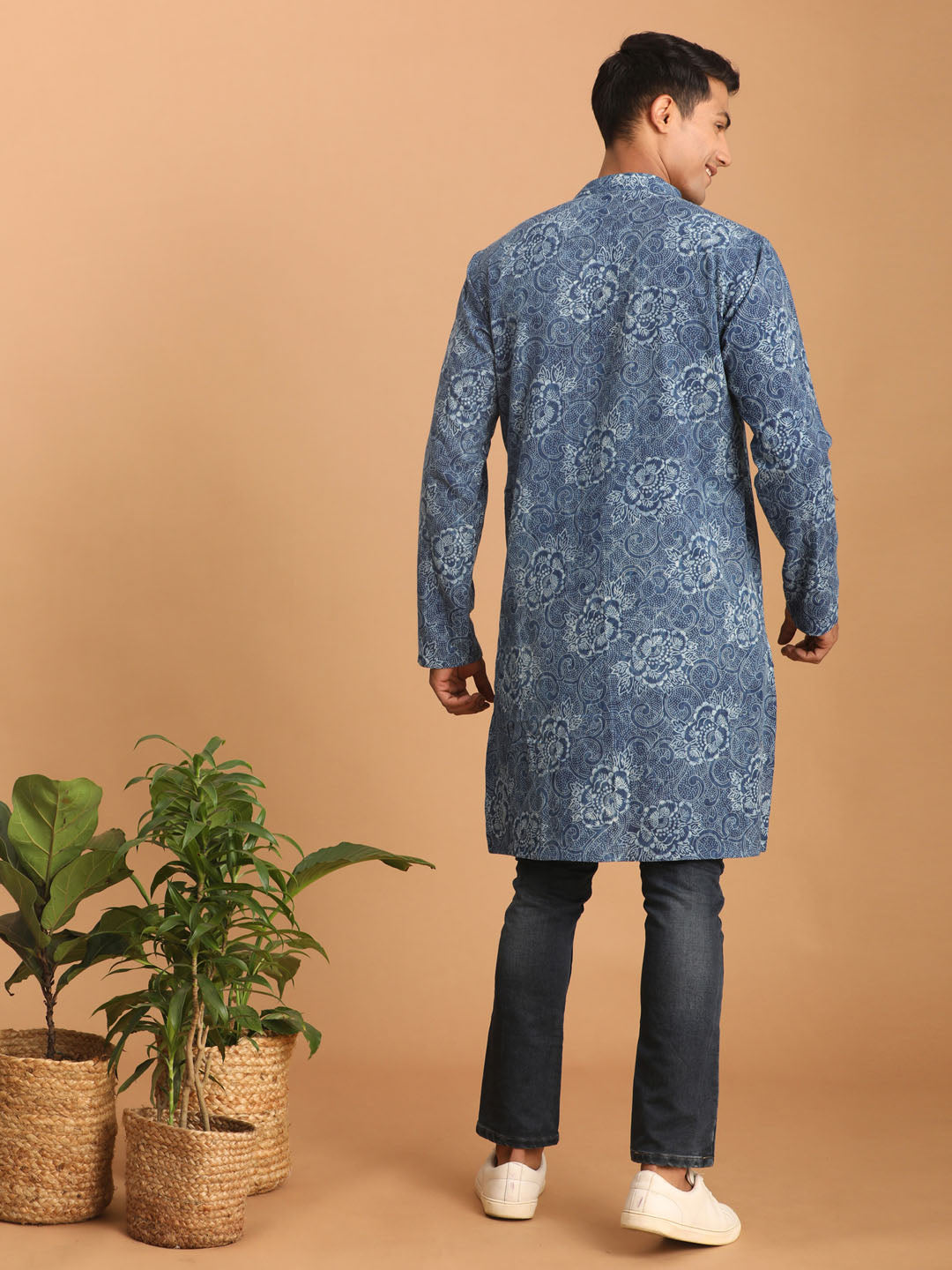 Men's Indigo Blue Cotton Kurta