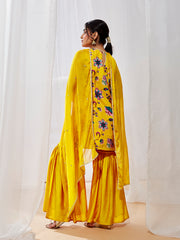 Women's Mustard Kurta Sharara Set