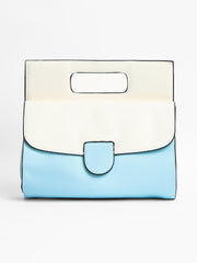 Women's The Envelope Hand Bag - Powder Blue & Ivory White