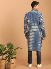 Men's Indigo Blue Cotton Kurta