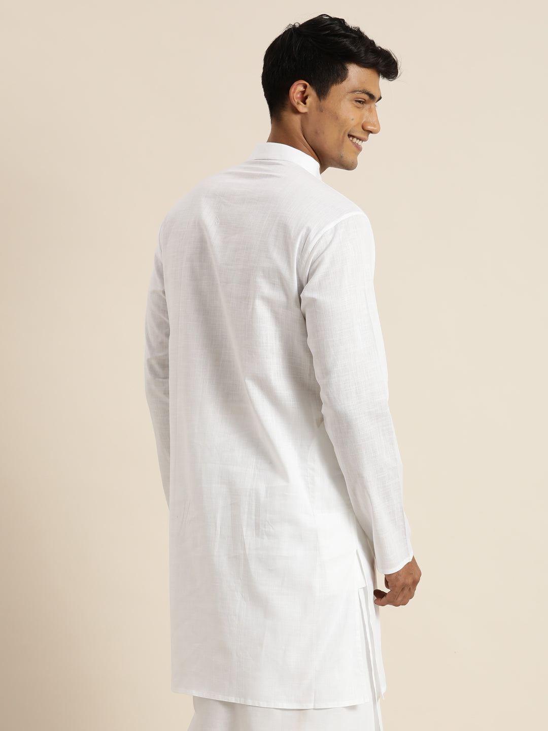 Men's White Cotton Kurta