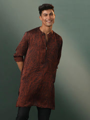 Men's Coffe Cotton Blend Kurta