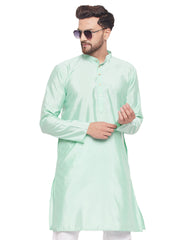 Men Aqua Silk Blend Kurta