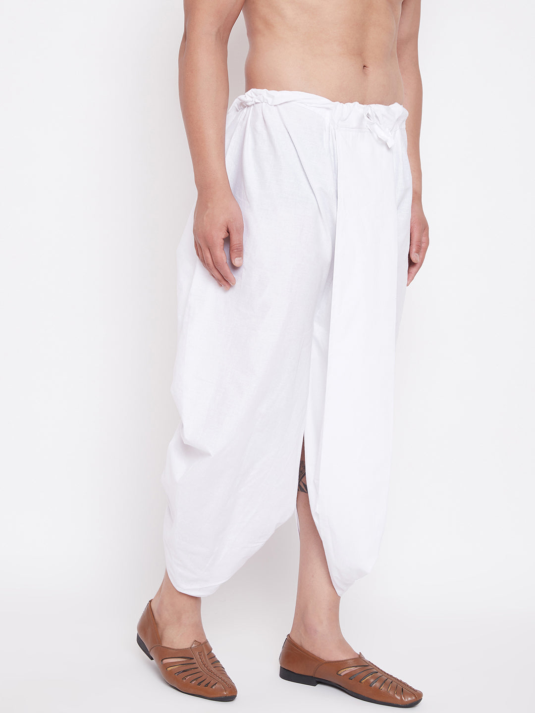 Men's White Traditional Dhoti