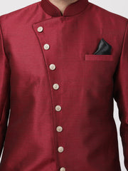 Men's Maroon Silk Blend Sherwani Only Top