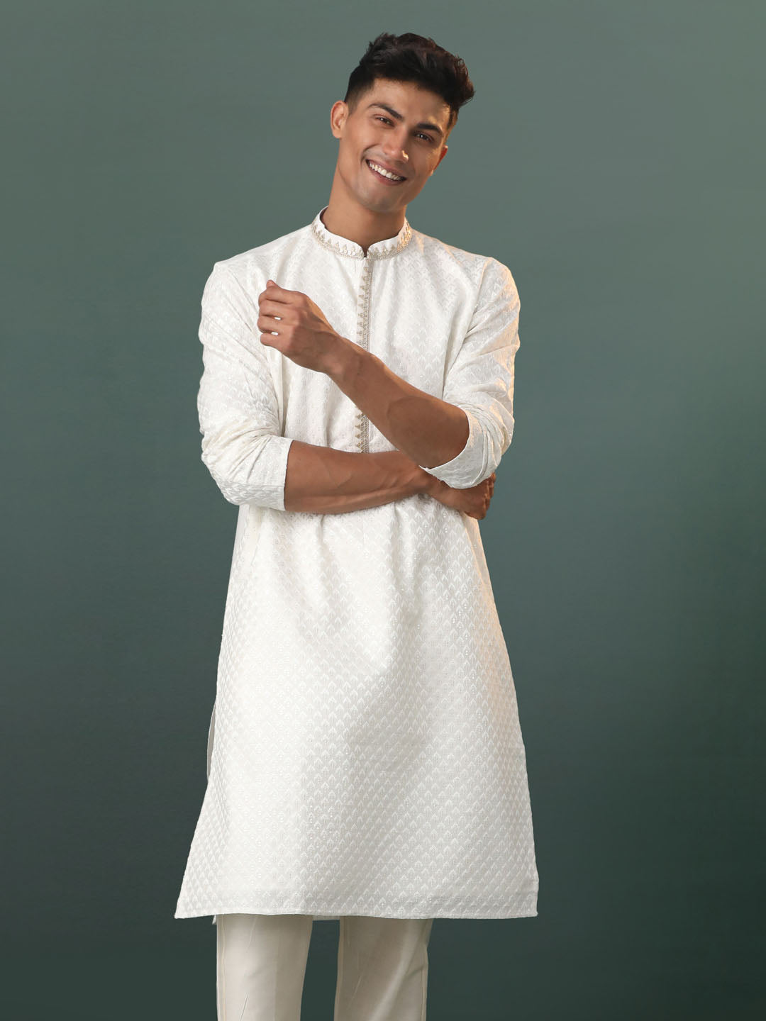 Men's White Cotton Kurta