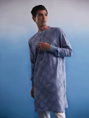 Men's Aqua Cotton Kurta