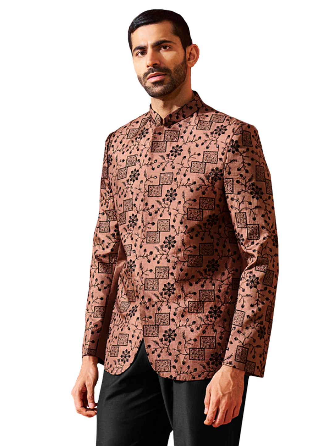 Men's Rust Silk Blend Jodhpuri