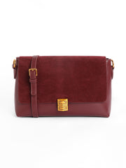 Women's The Velvet Block Shoulder Bag - Wine Red