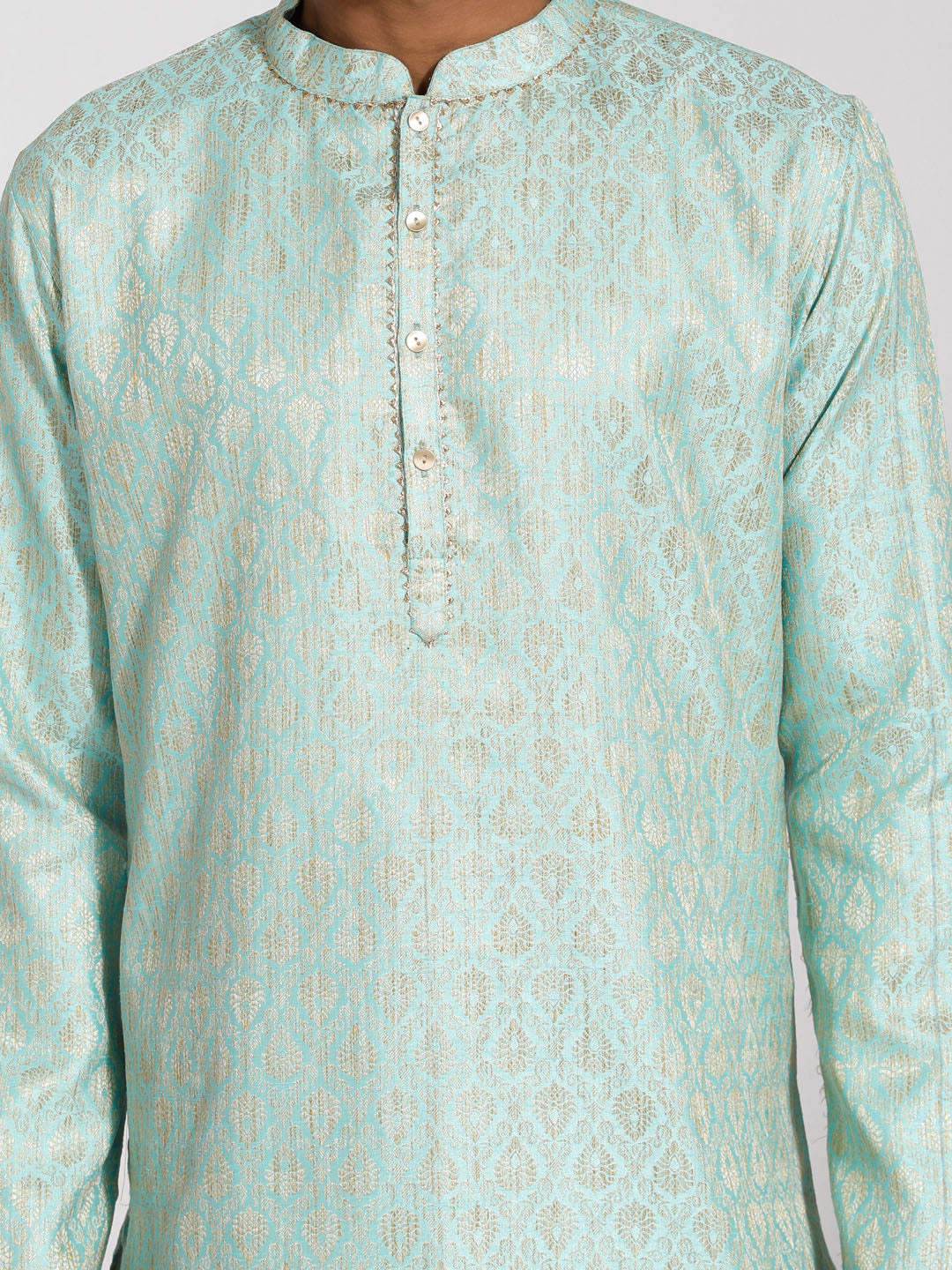 Men's Green Silk Blend Kurta