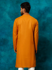 Men's Rust Cotton Blend Kurta