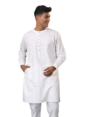 Men's White Cotton Kurta