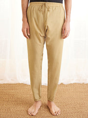 Men's Beige Cotton Pyjama